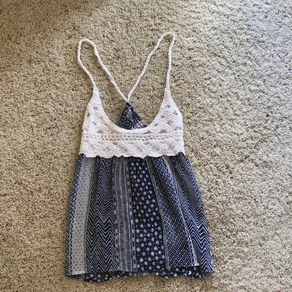 Blue and white Hollister top